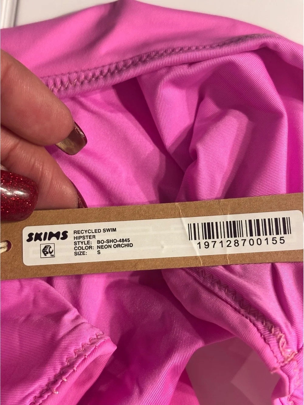 SKIMS Recycled Swim Hipster Bikini Bottoms S Neon Orchid Pink NWT